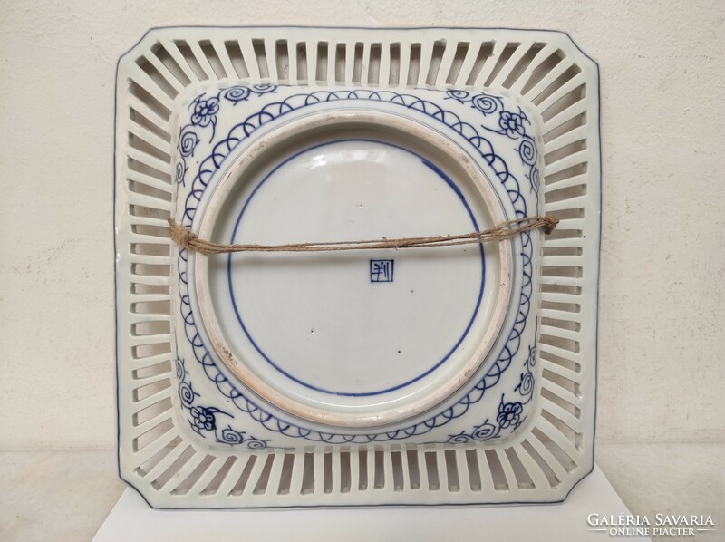 Antik japán porcelán tányér különleges négyzet alakú 432 6296