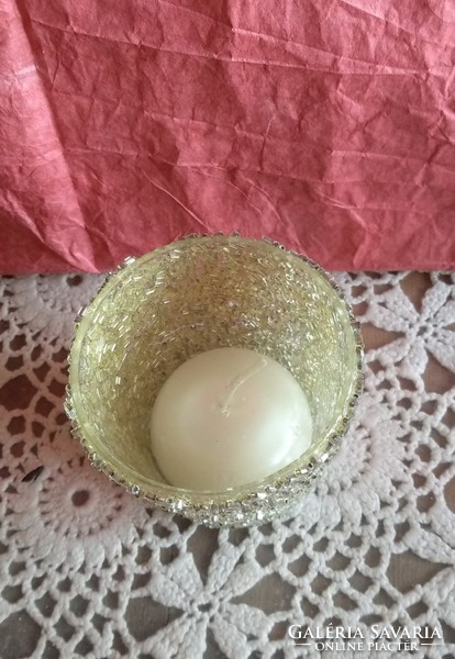 Candle holder glass with gold beads Christmas decoration, recommend!