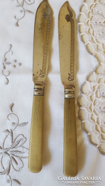 Antique, silver-plated fish cutlery set