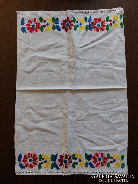 Old embroidered linen kitchen textile kitchen towel