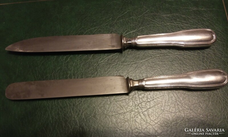 Antik jelzett ezüst kés kések nem rozsdásodó jelzett acél pengével