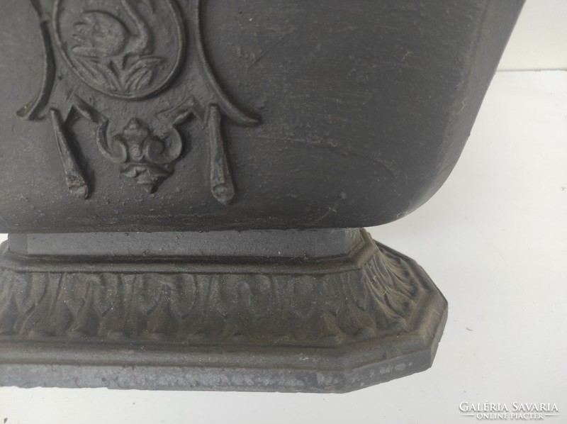 Antique coal holder stove heavy cast iron log holder next to the fireplace 821 6307