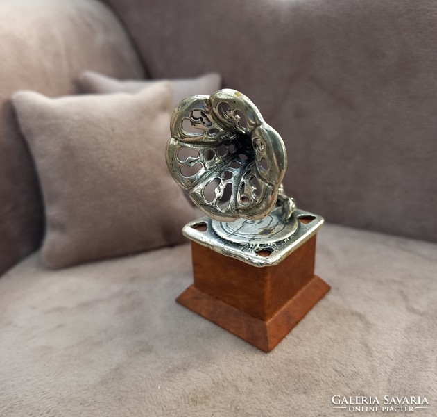 Silver miniature gramophone