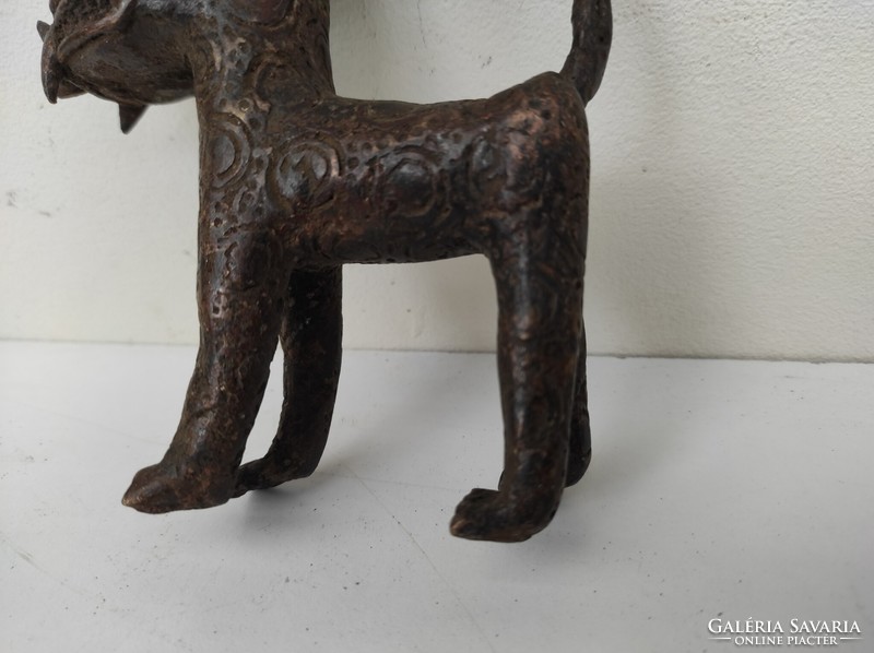 Antique Benin bronze leopard panther African small statue 849 6316