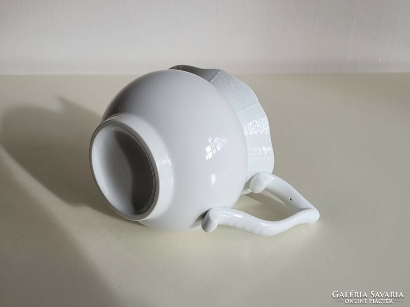 Old white Herend porcelain milk pouring jug