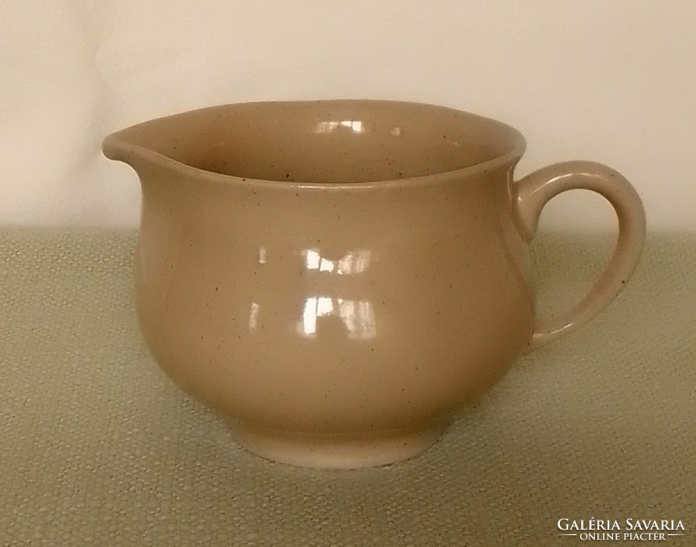 Pale Latte Sand Color Glazed Porcelain Small Spout Milk Cream Sauce Pitcher