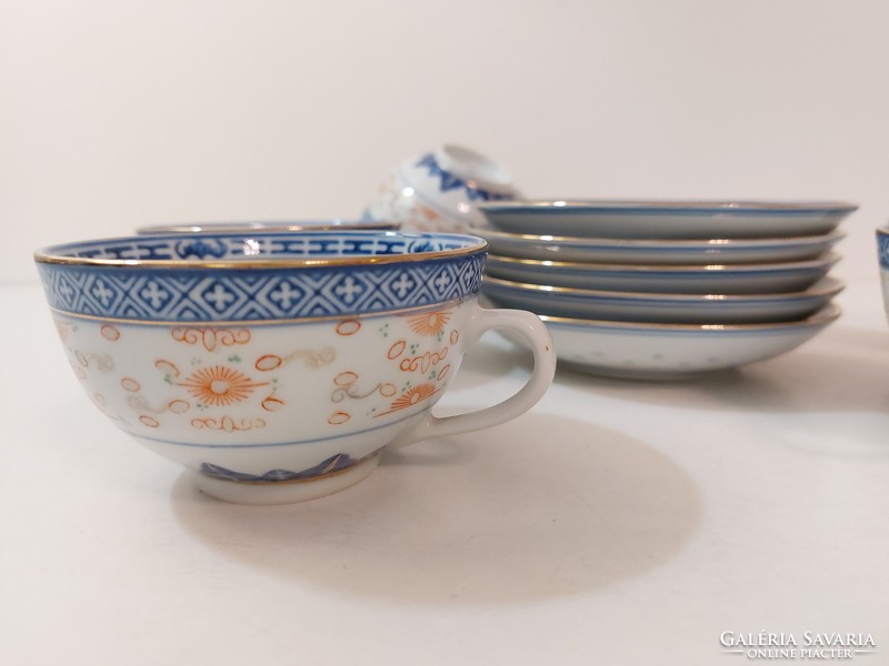 Chinese porcelain blue white tea cup 6 pcs