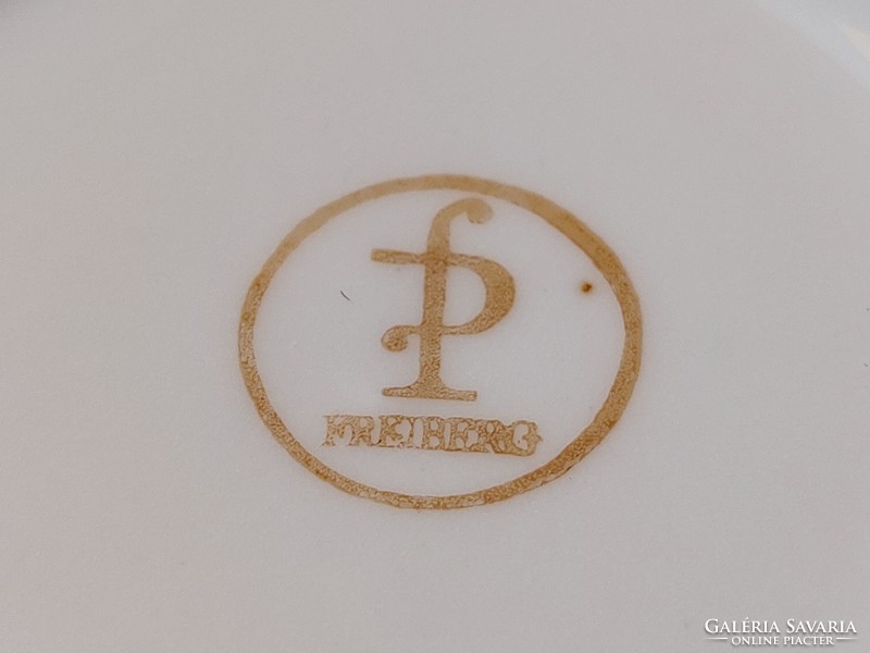 Régi retro Freiberg GDR porcelán kávés készlet aranyozott mid century 6 személyes mokkás készlet