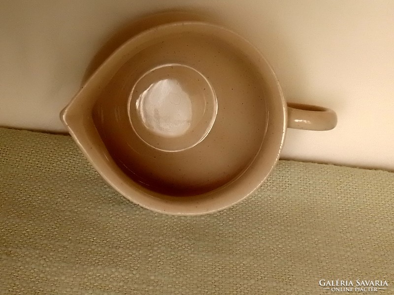 Pale Latte Sand Color Glazed Porcelain Small Spout Milk Cream Sauce Pitcher