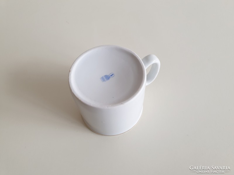 Old zsolnay porcelain mug with retro tea cup with inscription Kiskunfélegyháza