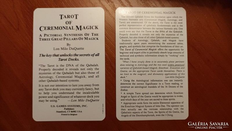 Tarot of ceremonial magick ~ lon milo duquette ~ u.S. Games