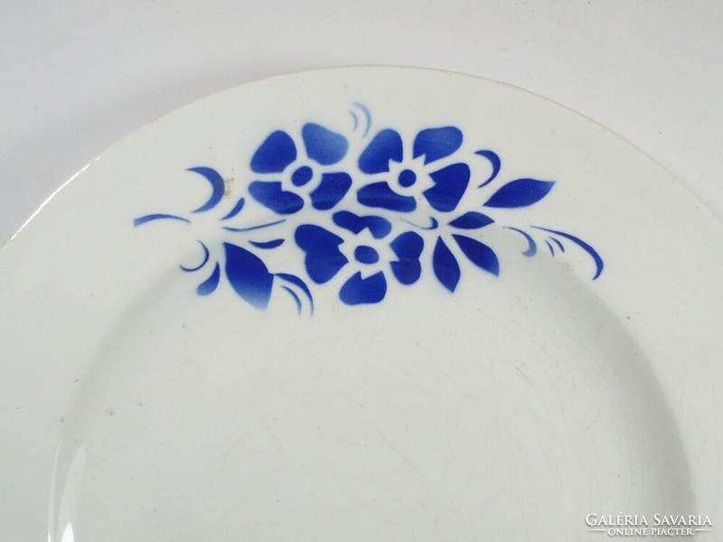 Antique Czechoslovak marked ditmar urbach painted ceramic plate with blue flower pattern approx. 1940s