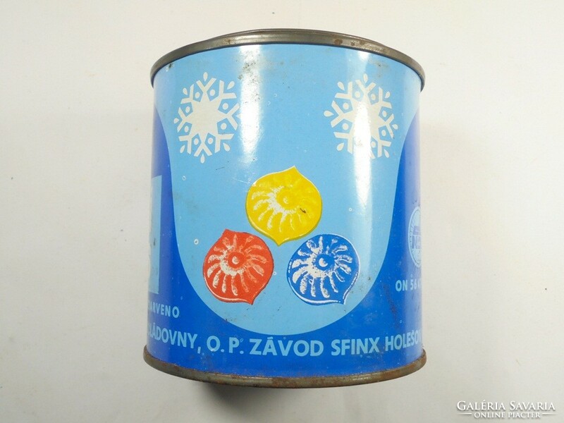 Retro old Czechoslovak chocolate bonbon sweets metal box tin box - zimni meść