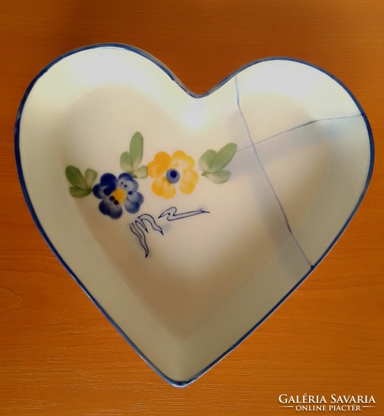 Hand painted flower pattern heart shaped porcelain bowl baking dish cake pan offering flawless new