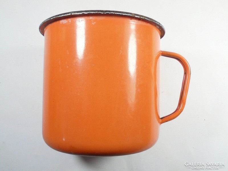 Antique old marked enameled mug dish - Soviet made cccp - 1940s