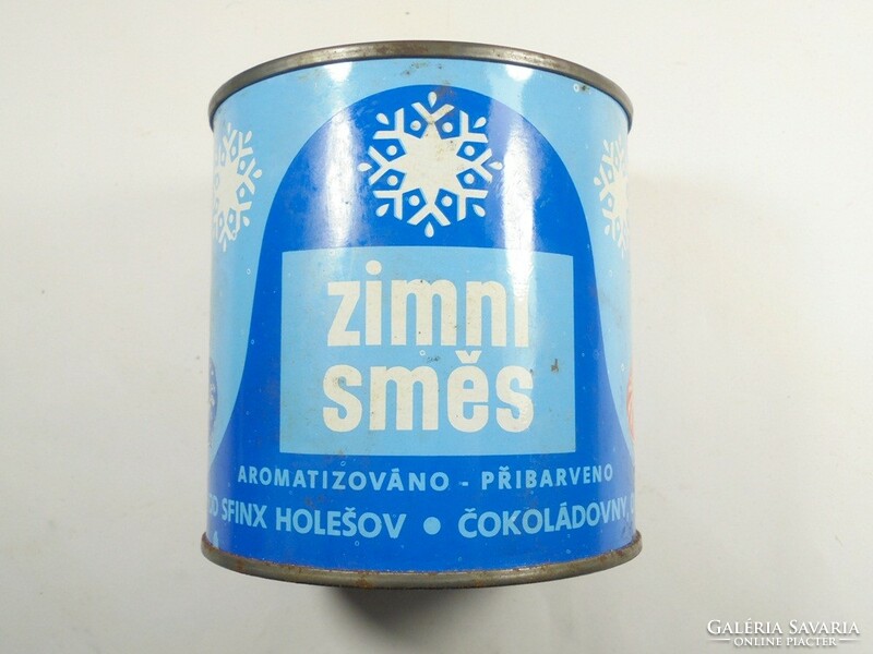 Retro régi Csehszlovák csokoládé bonbon édesség fémdoboz pléh doboz - Zimní Směs
