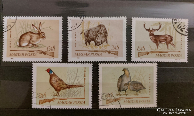 5 Wild animal hunting stamps 1964 Gaul f.