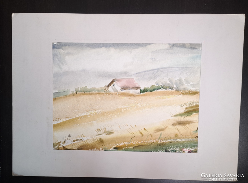 Farmhouse, marked Rudnay, watercolor, 33x45 cm, full size 50x70 cm - lowland farmhouse