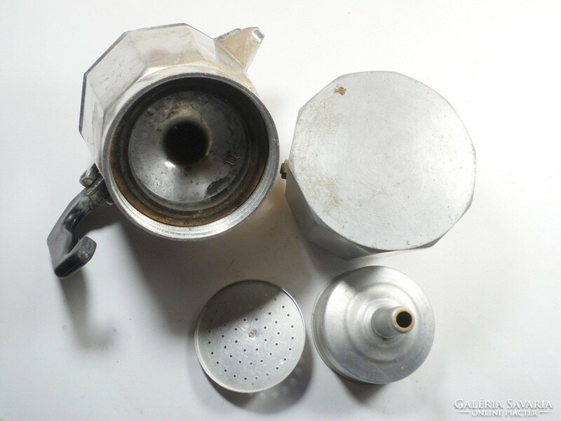 Retro régi ARISE magyar gyártású, kotyogós, két személyes kávéfőző. Alumínium, kb. 1980-as évek.