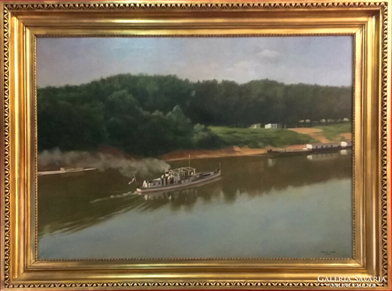 Iván Pólya (1889 - 1939) : steamboat on the Tisza 1935