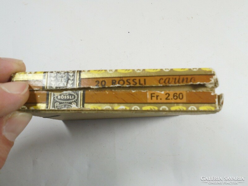 Retro régi 20 rössli carino- Rössli Carino szivarka doboz cigi cigaretta Svájc papírdoboz