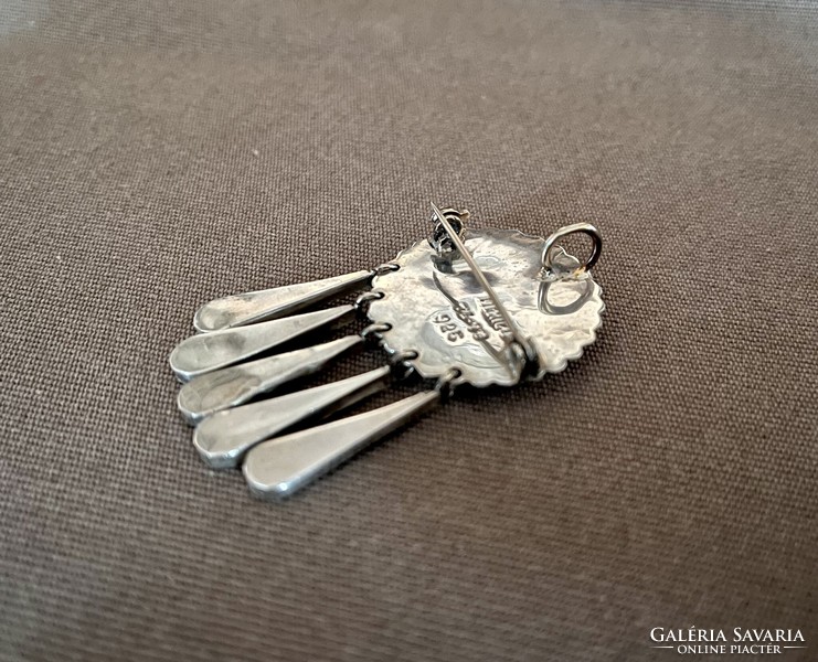 Mexican silver brooch/pendant