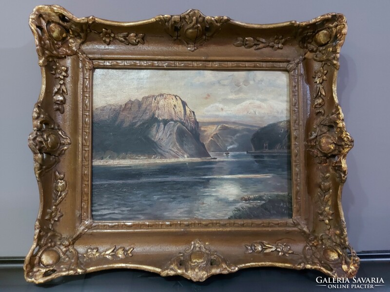 Probably a signed antique painting of the iron gate from 1916, - 352