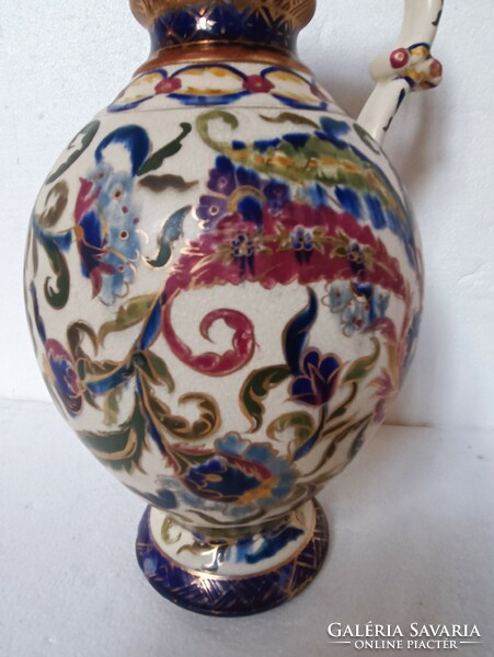 Antique historicism fischer budapest pitcher pouring gold 36cm