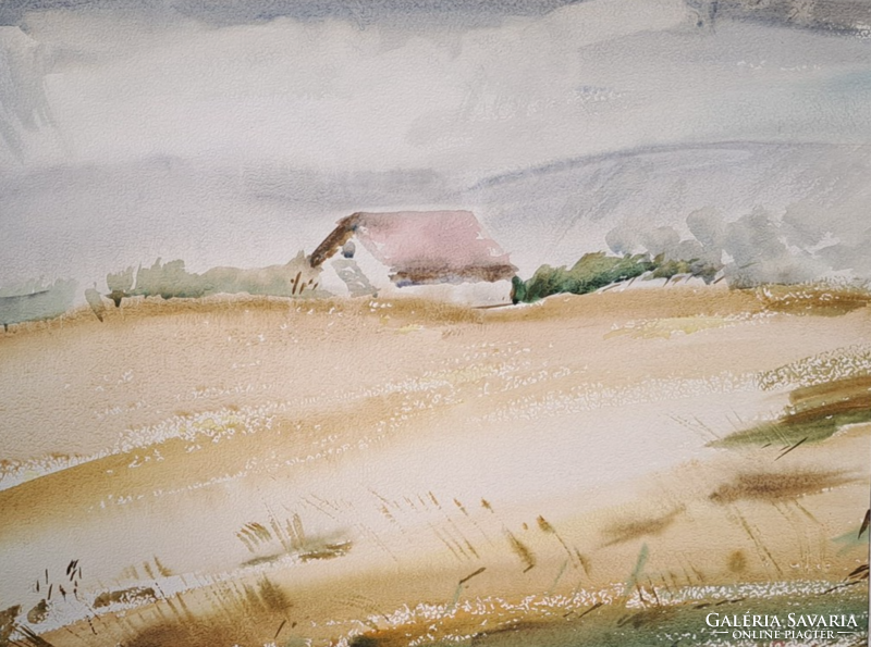 Farmhouse, marked Rudnay, watercolor, 33x45 cm, full size 50x70 cm - lowland farmhouse