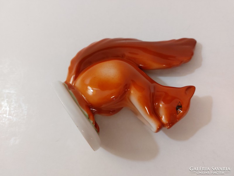 Retro régi Hollóházi porcelán vörös mókus