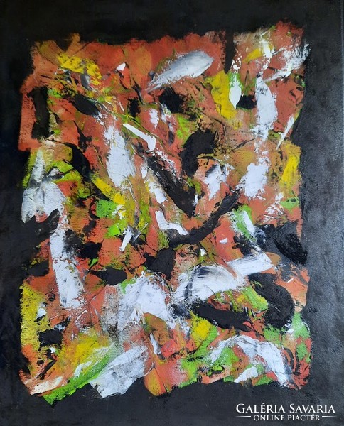 Zsm abstract painting: 50 cm/40 cm canvas, acrylic, paint knife colors in motion