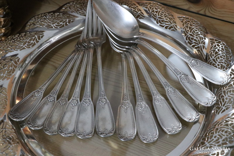 French silver plated cutlery spoon and fork