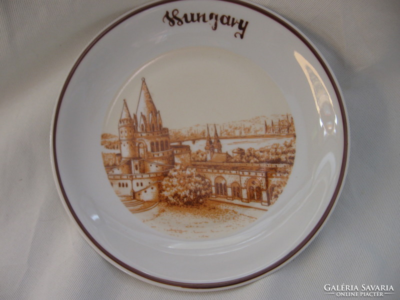 Fisherman's bastion view with hungary ornament on wall plate with Michael's signature