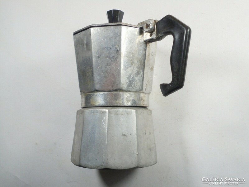 Retro old arise Hungarian-made coffee maker for two people. Aluminum, approx. 1980s.