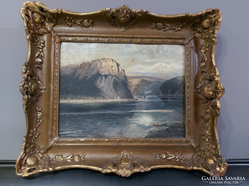 Probably a signed antique painting of the iron gate from 1916, - 352