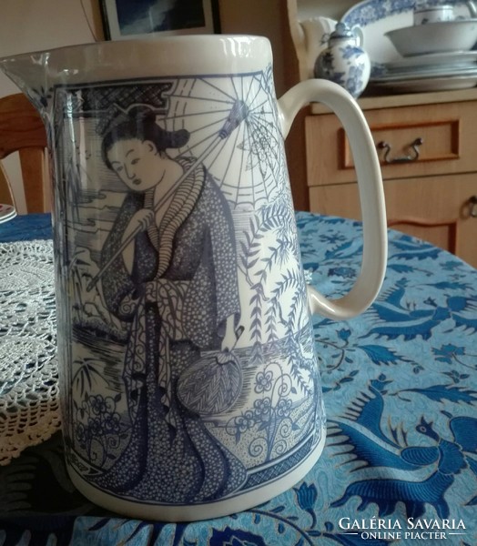Antique, English, huge jug, amberglade