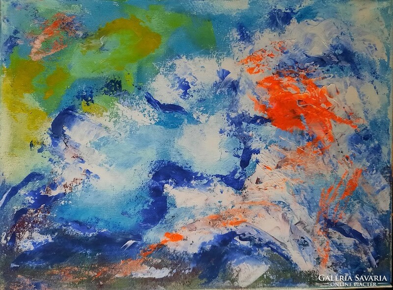 Zsm abstract painting: 40 cm/30 cm canvas, acrylic, I recommend it for a dream children's room