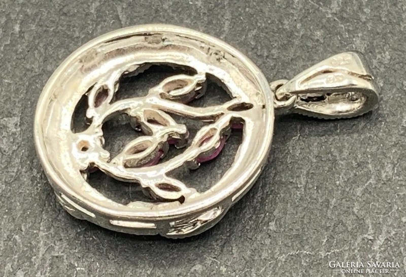 Különleges  rubin drágaköves  sterling ezüst  medál   925  - új