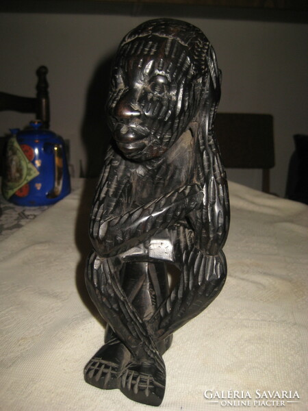 Seated African, black figure 29 cm