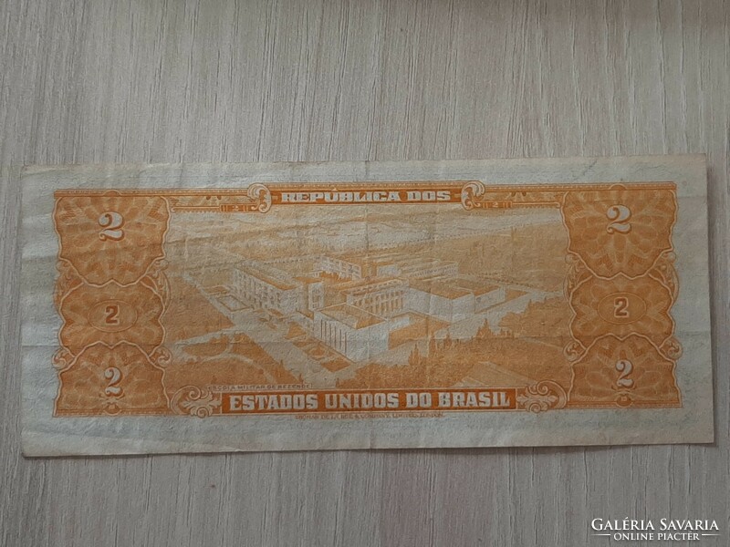 Brazíl 2 cruzeiros 1954 - 58 bankjegy ropogós bankjegy az előlap elcsúszott nyomással