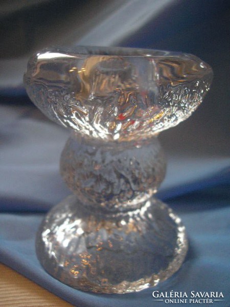 Art deco, thick walled heavy glass candle holder rarity flawlessly for sale