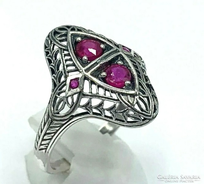Beautiful ruby gemstone silver /925/ ring size 53!--New