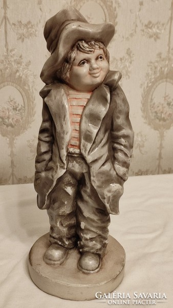 Porcelain boy with a hat, 30 cm high