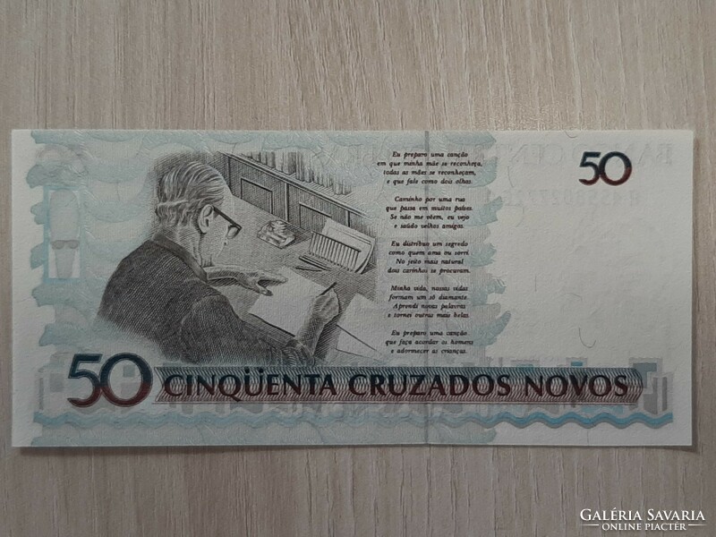 Brazíl 50 Cruzados  1990  UNC  ropogós bankjegy