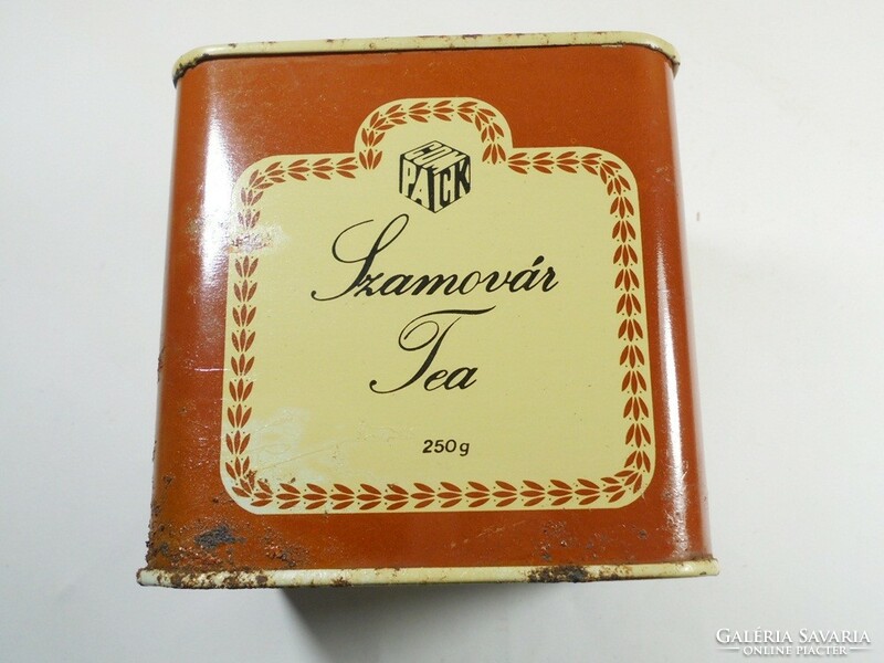 Retro old tea metal tin tin box - samovar tea, manufacturer: cyclopack distributor: compack - approx. 1980