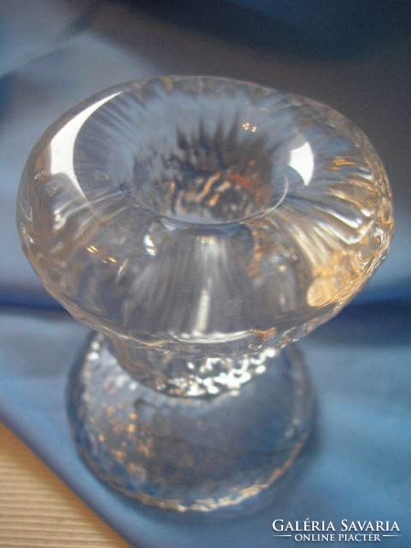 Art deco, thick walled heavy glass candle holder rarity flawlessly for sale