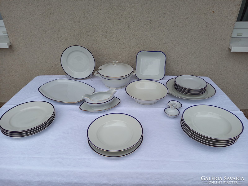 6 Personal Zsolnay crown, shield seal dinnerware set