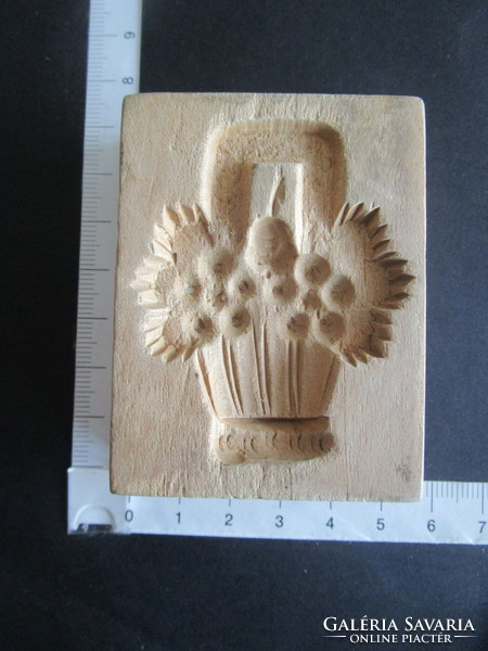 Gingerbread batter wood mold baking mold sharp - deep contour wood carved ancient pattern Hungarian handwork