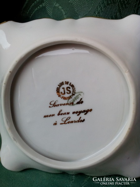 Limoges French porcelain ashtray with cigarette holder
