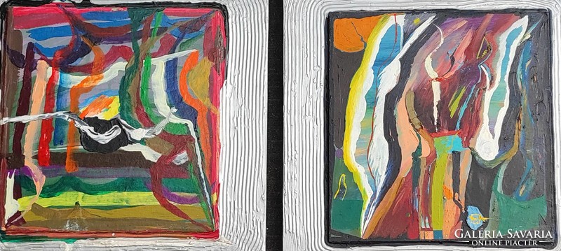 2 acrylic paintings by István Més-záros (butcher).